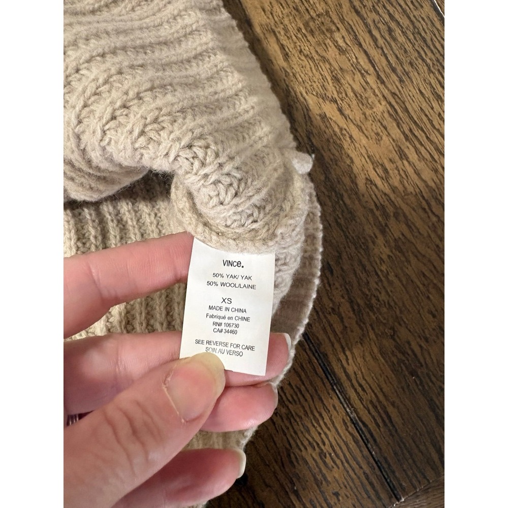 Vince Womens knit yak Wool Blend Sweater Cream XS - Picture 3 of 4